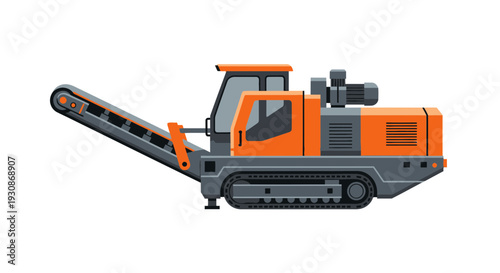 Industrial Mobile Crusher Machine On Tracks With Conveyor Belt