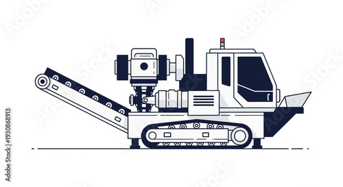 Industrial Mobile Crusher Machine With Conveyor Belt Mechanism