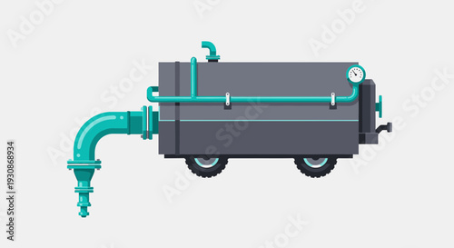 Industrial Mobile Water Tank Unit With Pressure Gauge
