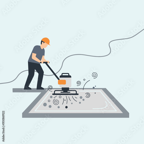 Industrial Polishing Machine Operations For Concrete Floor Surfaces