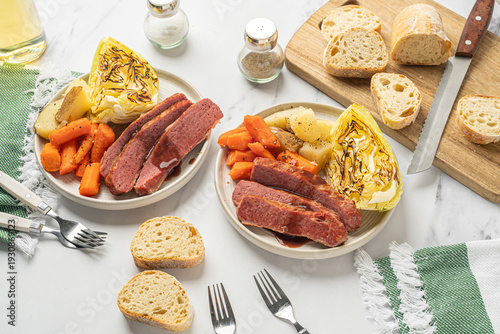Corned beef and cabbage St. Patrick's Day meal