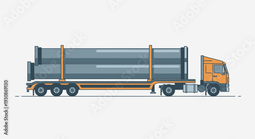 Industrial Pipes Transported By Freight Truck For Construction Industry Needs