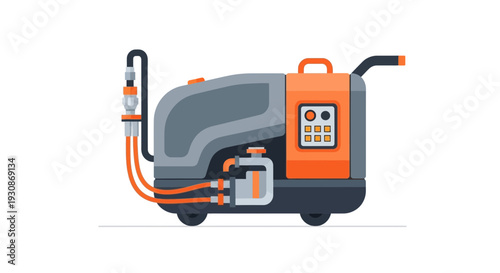 Industrial Portable Generator With Hoses And Control Panel