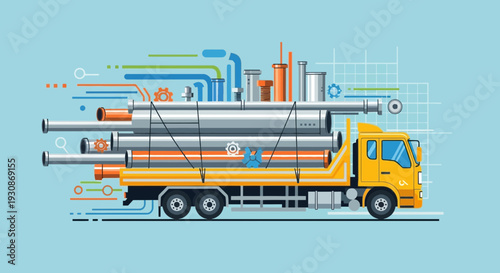 Industrial Pipeline Transportation and Logistics Solutions Visual