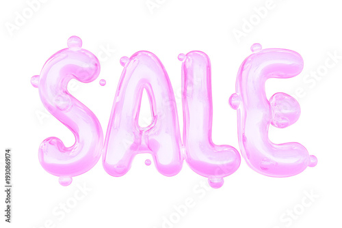 Pink Bubbly Balloon Text 'SALE'