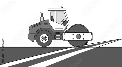 Industrial Road Compactor Machine Ready For Paving New Asphalt Road Construction