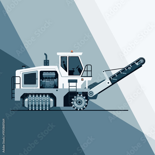 Industrial Road Construction Machine Preparing Ground Surfaces