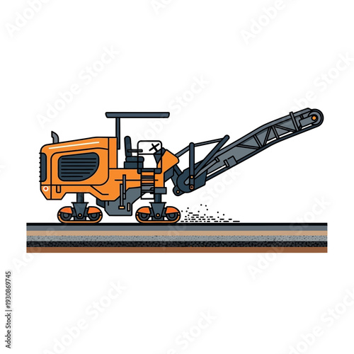 Industrial Road Milling Machine Constructing New Pathways Precision Engineering Work