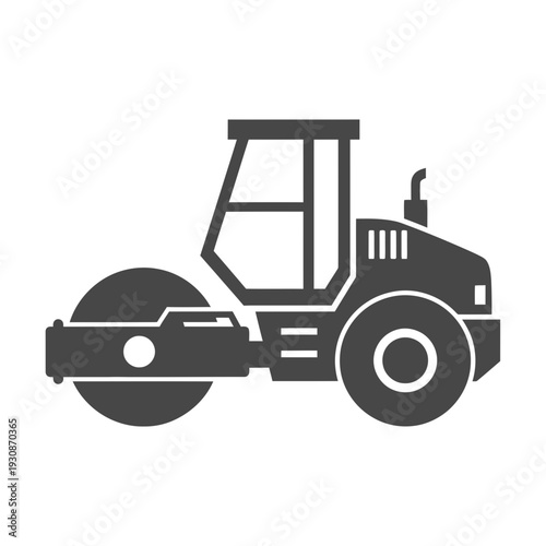Industrial Roller Machine Graphic Icon For Construction And Heavy Machinery Concepts