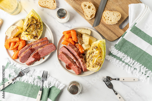 Corned beef and cabbage St. Patrick's Day meal