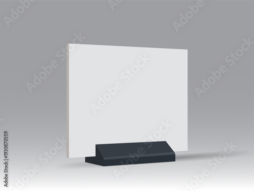 Blank White Table Tent on a Holder Mockup