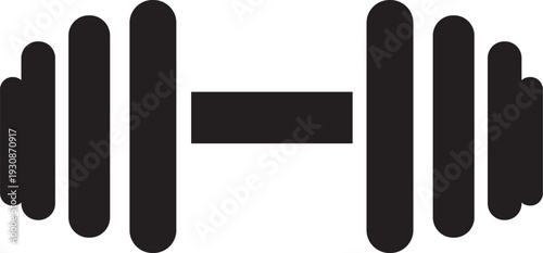 Dumbbell Icon: A bold, stylized icon of a dumbbell, a symbol of strength and fitness, perfect for health and wellness visuals.