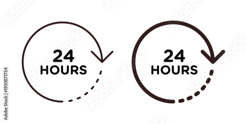 24 Hrs icon symbol vector illustration. vector flat clipart object eps10