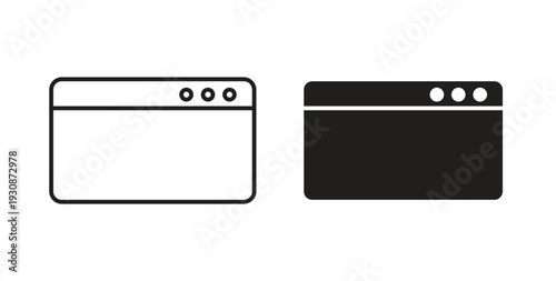 Browser window icon symbol vector illustration. vector flat clipart object eps10