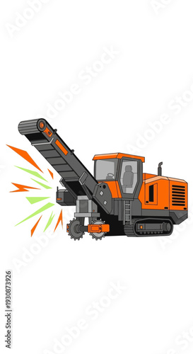 Industrial Shredder Machine Grinding Debris With Energetic Burst Effect