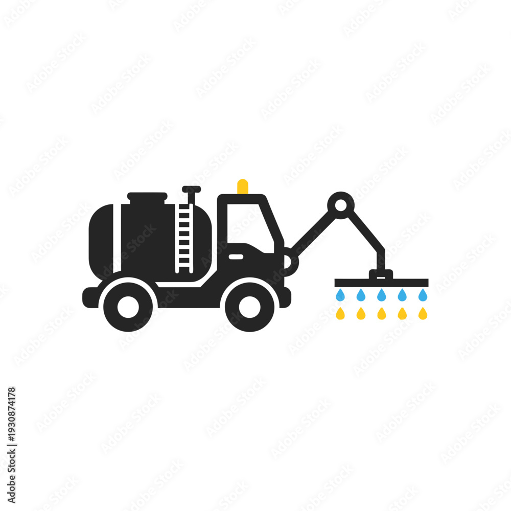 Naklejka premium Industrial Sprayer Truck For Agricultural Purposes And Cleaning Operations