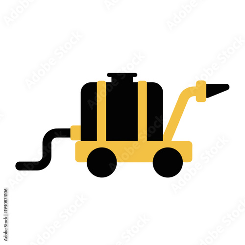 Industrial Sprayer Machine With Cart And Hose Icon Design Vector