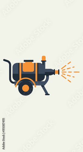 Industrial Sprayer Machine With Water Spraying Motion Graphic