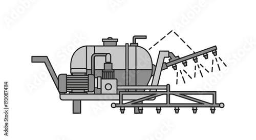 Industrial Sprayer Machine With Tank And Nozzles For Application