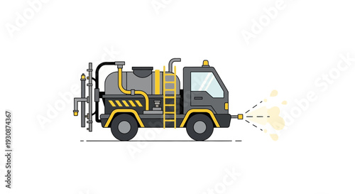 Industrial Spraying Truck Applying Liquid Treatment With Precision