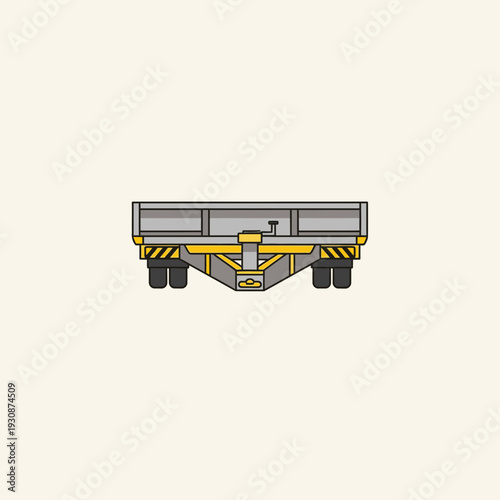 Industrial Trailer Flatbed Vehicle For Heavy Loads Minimalist Design