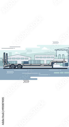 Industrial Transport Of Heavy Machinery And Construction Materials For Urban Development