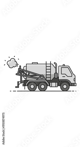 Industrial Vacuum Truck Hauling Waste for Sanitation Services