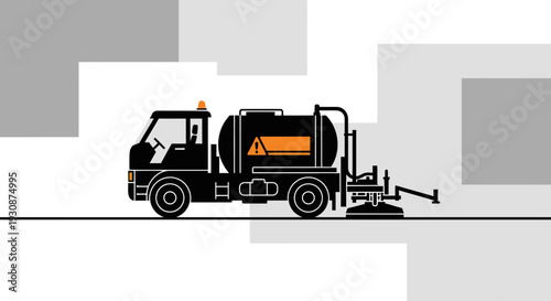 Industrial Vacuum Truck Icon For Urban Maintenance And Cleaning Services