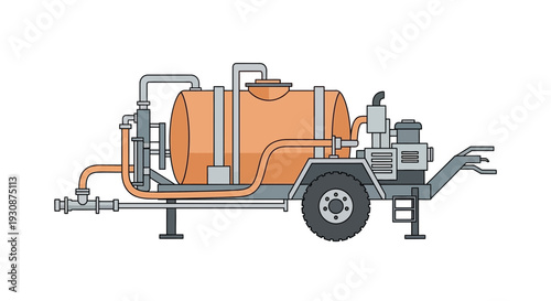 Industrial Water Tank Trailer With Pump And Hoses