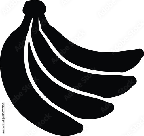 Bunch of Bananas Silhouette Icon Simple Vector Illustration