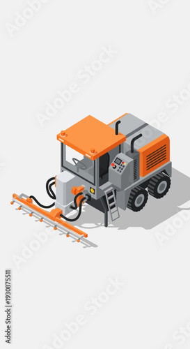 Isometric Agricultural Sprayer Vehicle For Crop Protection and Farm Work