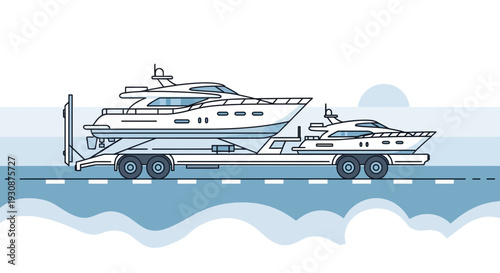 Luxury Yacht Transport On Road A Scenic Maritime Vessel Journey