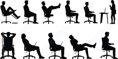 Comprehensive collection of black animal silhouettes featuring farm livestock wildlife marine life wild boar and business people icons for professional design