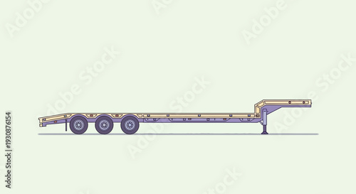 Minimalist Flatbed Trailer Illustration For Freight Transport