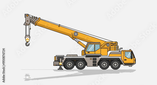 Mobile Crane Industrial Lifting Machine Construction Vehicle Graphic Element