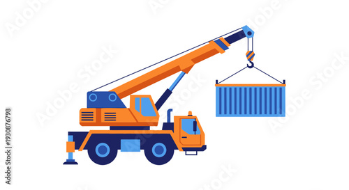 Mobile Crane Lifting Shipping Container For Logistics And Construction Industry