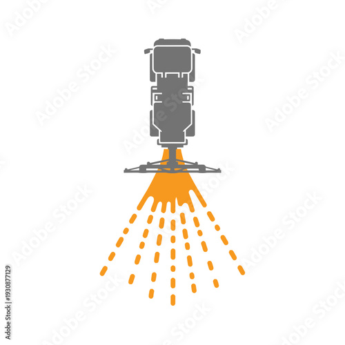 Modern Agricultural Sprayer Application Equipment Icon Abstract