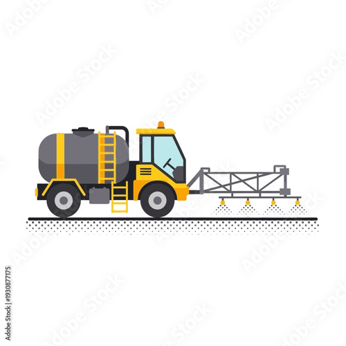 Modern Agricultural Sprayer Machine Operating in Field Industrial Technology Vector Illustration