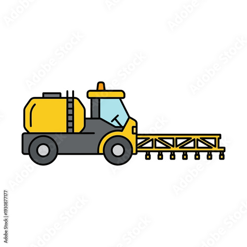 Modern Agricultural Sprayer Machine Vector Icon For Farm Operations