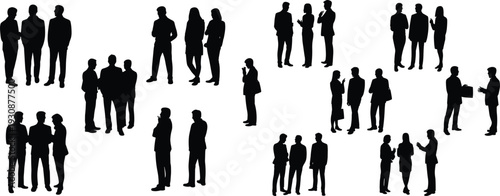 Massive collection of black silhouettes featuring wildlife farm animals birds parrots bats business people flowers meadow grass and nature elements