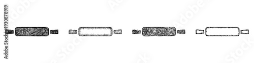 Sketch rolling pin icon design set