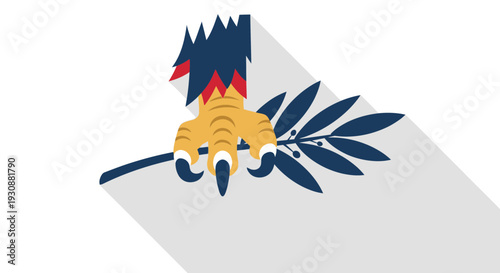 Majestic Eagle Talon Grips Laurel Branch Symbolizing Power and Peace