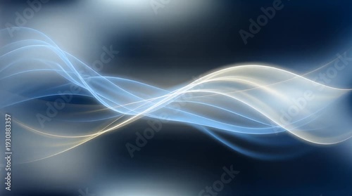 Abstract Wave Motion Lighting in Deep Blue Studio Scene