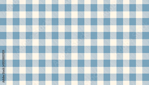 Seamless dusty blue gingham check pattern background. Dusty blue gingham check pattern. Classic farmhouse style textile background for fabric print, wallpaper, nursery decor, wrapping paper design.