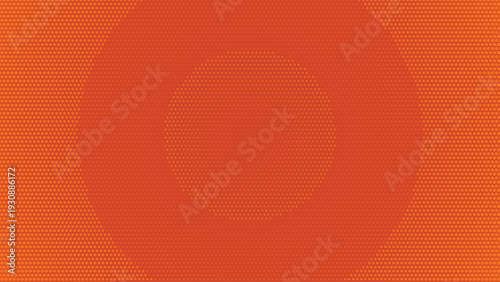 Abstract vibrant orange background featuring a radial halftone pattern of circles creating an energetic central focal point perfect for modern digital wallpaper and poster layouts.