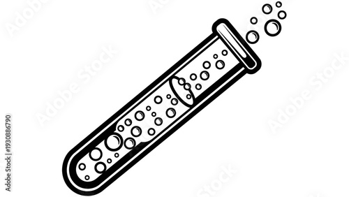 Bubbling Test Tube Icon: Science, Chemistry, Research, Laboratory, Experiment, Bubbles