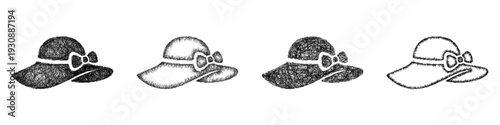 Sketch sun hat icon design set