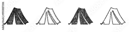 Sketch tent icon design set