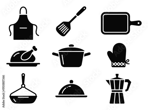 Kitchen Utensils and Appliances Vector Illustration Set