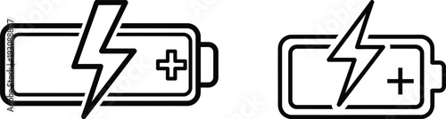 Battery icons with lightning bolts indicating power surge or electrical shock